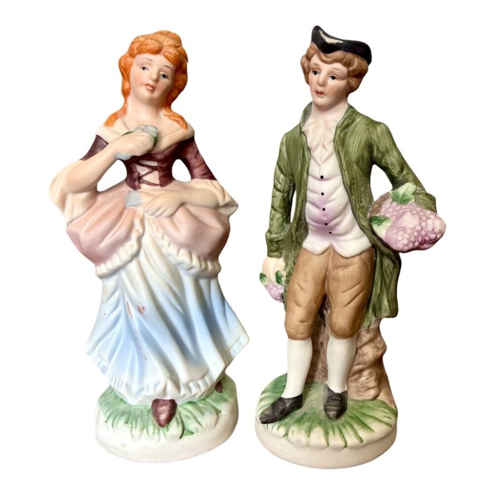 Vintage FABIA Bisque Courting Couple Figurines (Set of 2) - Cottagecore